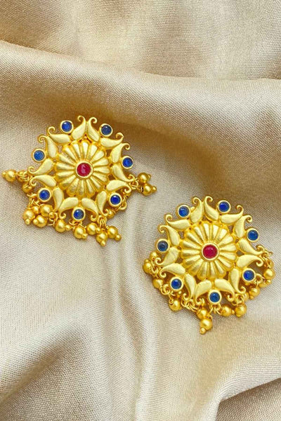 Zariin Floral Wonder Stud Earrings indian designer wear online shopping melange singapore 