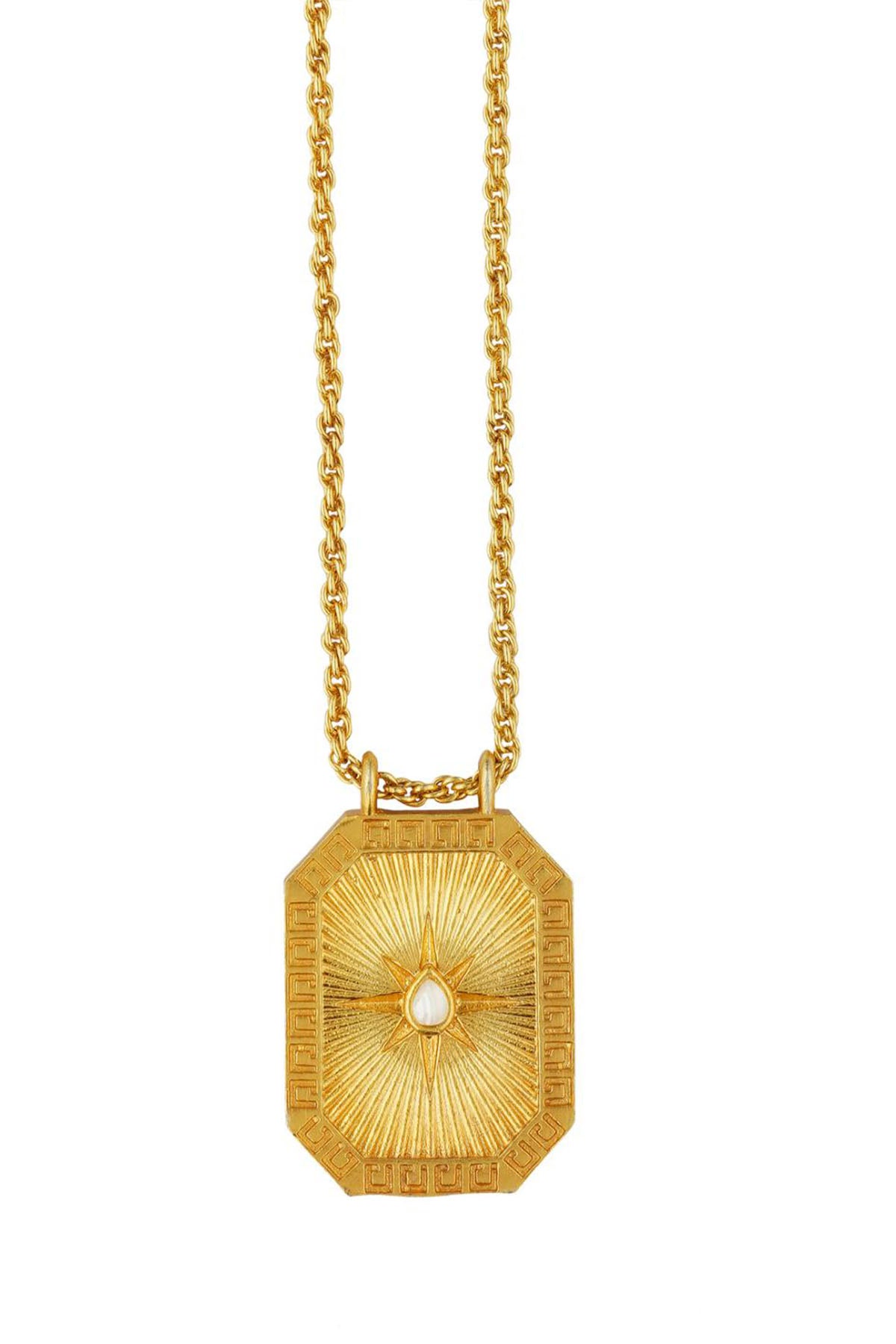 Zariin Gemini Zodiac Tablet Reversible Necklace with Pearl indian designer wear online shopping melange singapore 