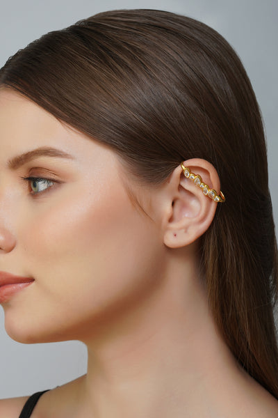 Zariin Glitz And Glamour Crystal Ear Cuff indian designer wear online shopping melange singapore