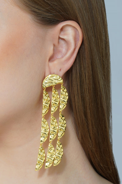 Zariin Gold Power Statement Earrings indian designer wear online shopping melange singapore