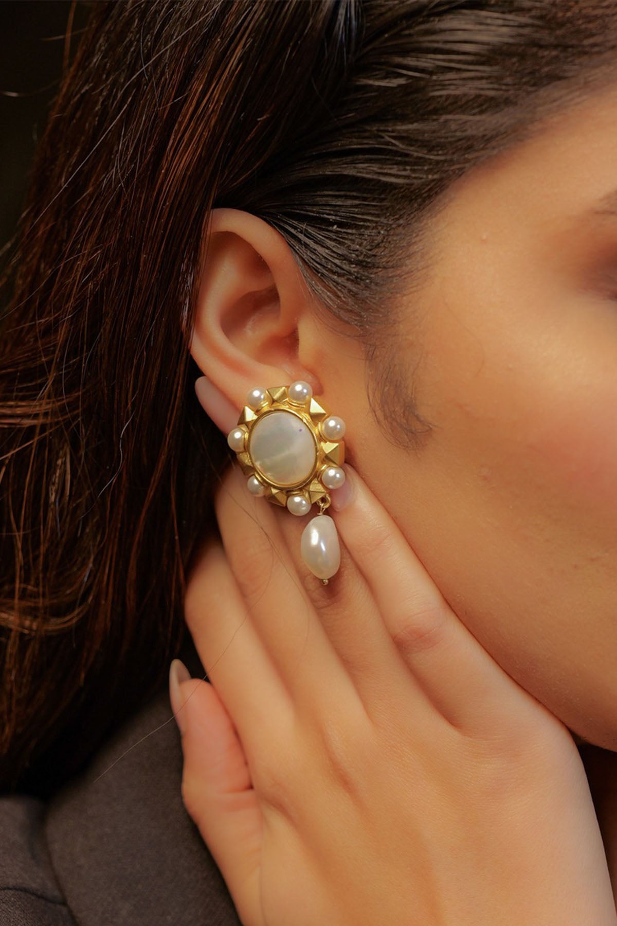 Zariin It's a Pearl World Earrings indian designer wear online shopping melange singapore 
