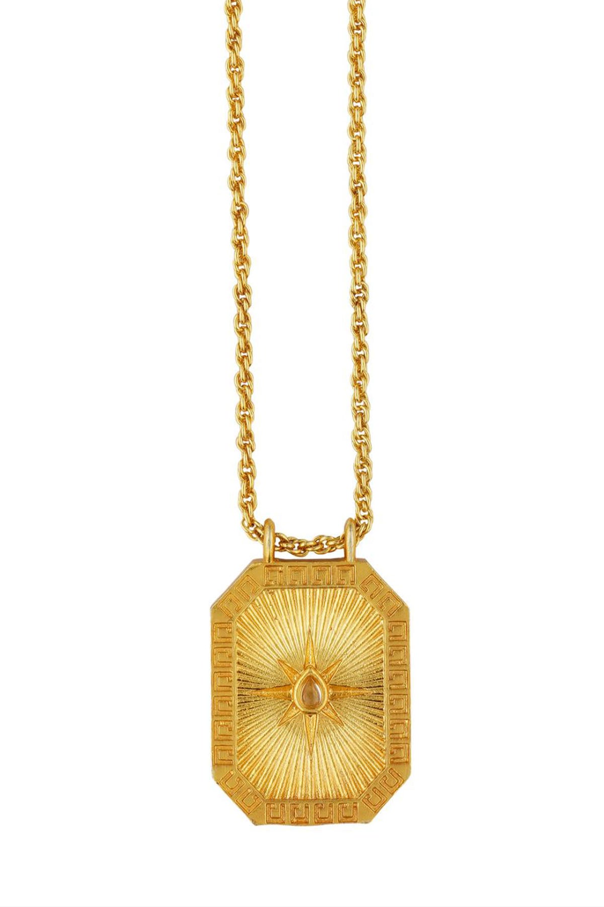 Zariin Leo Zodiac Tablet Reversible Necklace with Peridot indian designer wear online shopping melange singapore 