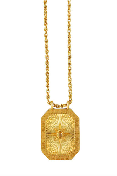 Zariin Leo Zodiac Tablet Reversible Necklace with Peridot indian designer wear online shopping melange singapore 