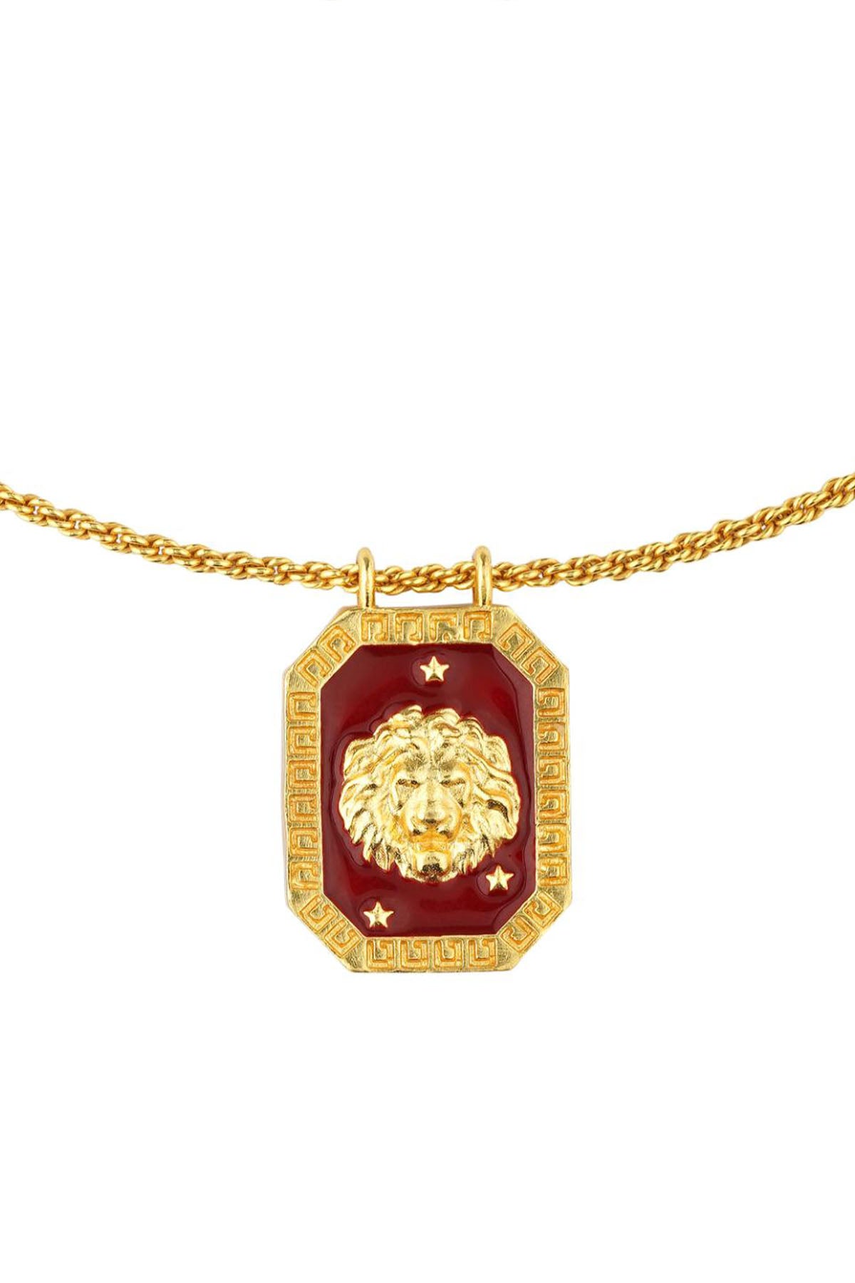 Zariin Leo Zodiac Tablet Reversible Necklace with Peridot indian designer wear online shopping melange singapore 