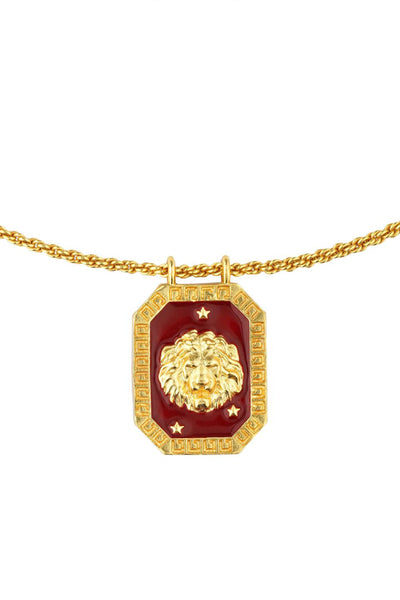 Zariin Leo Zodiac Tablet Reversible Necklace with Peridot indian designer wear online shopping melange singapore 
