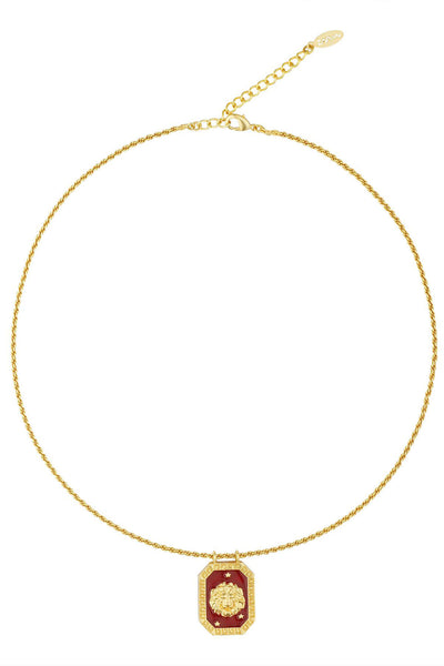 Zariin Leo Zodiac Tablet Reversible Necklace with Peridot indian designer wear online shopping melange singapore 