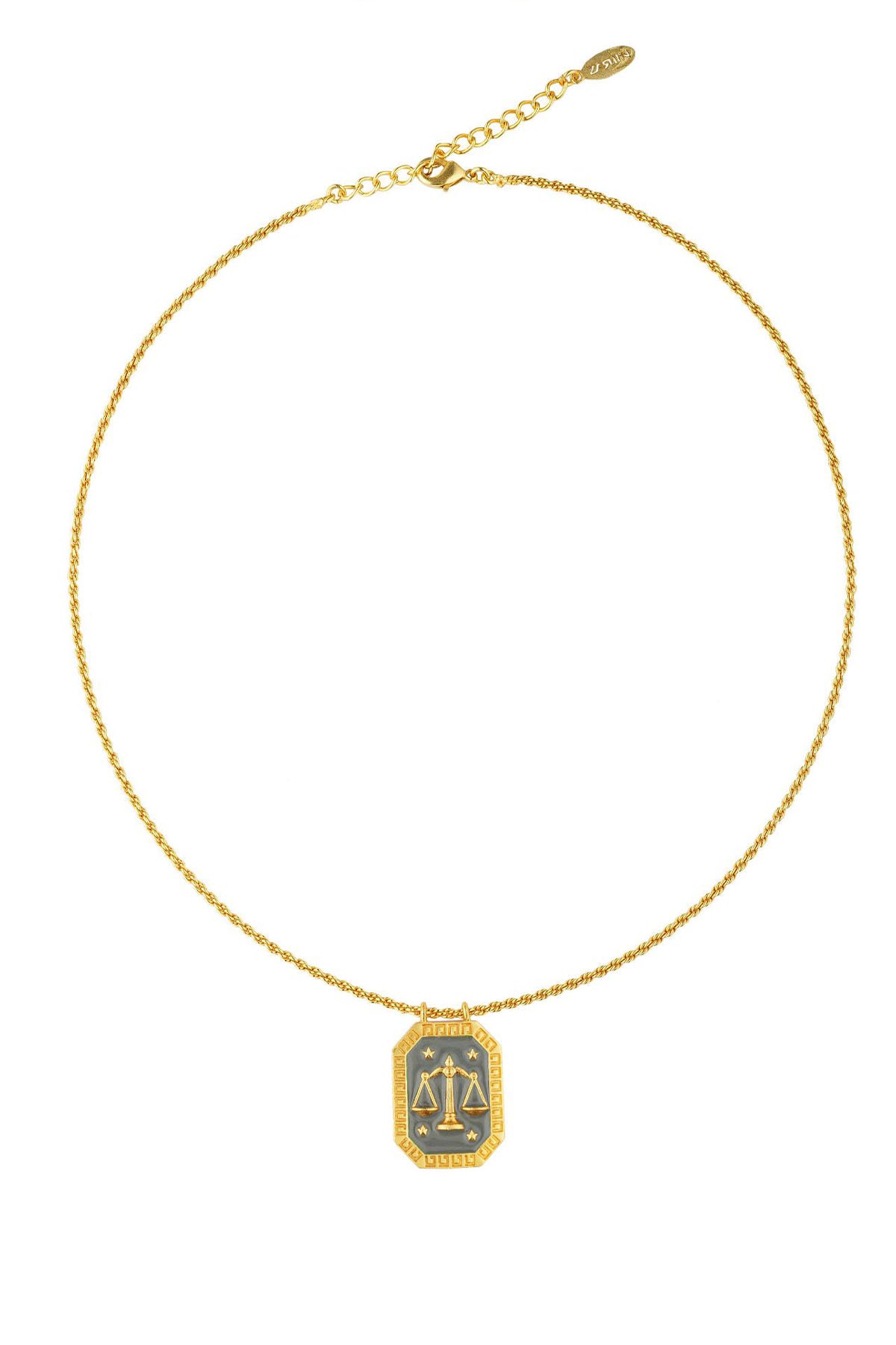 Zariin Libra Zodiac Tablet Reversible Necklace with Opal indian designer wear online shopping melange singapore 
