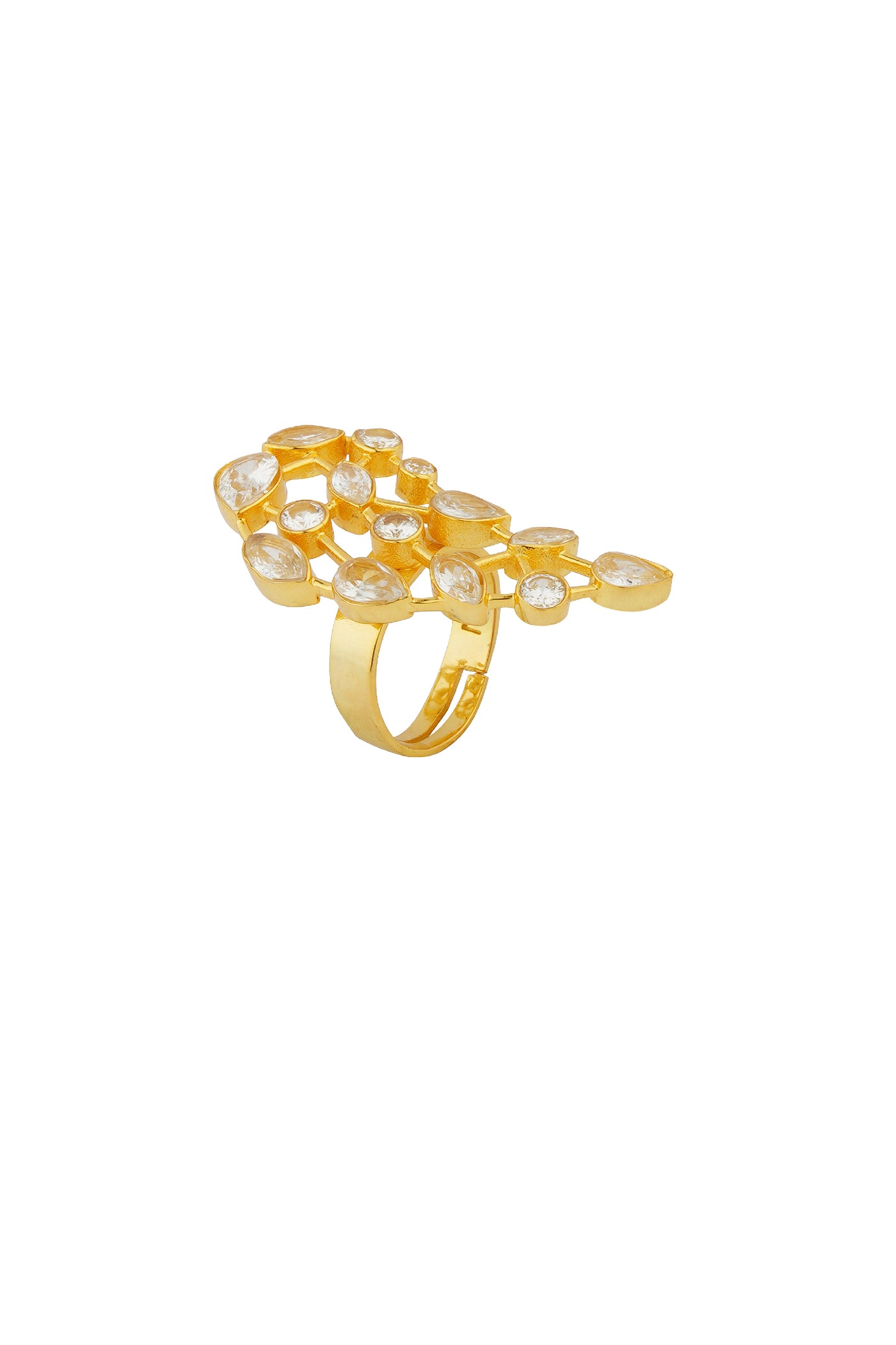 Zariin Luminous Crystal Statement Ring indian designer wear online shopping melange singapore