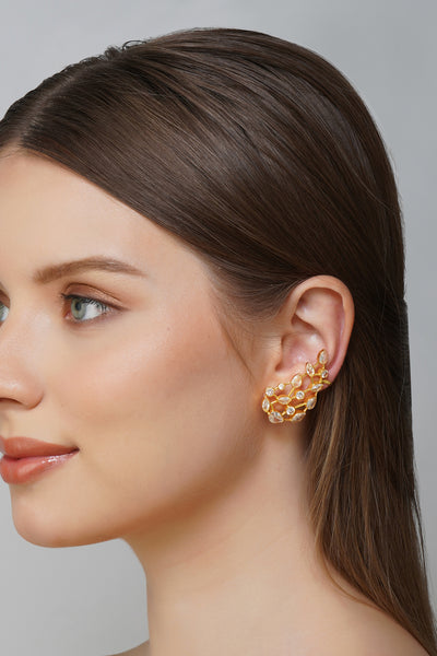 Zariin Luminous Crystal Stud Earrings indian designer wear online shopping melange singapore
