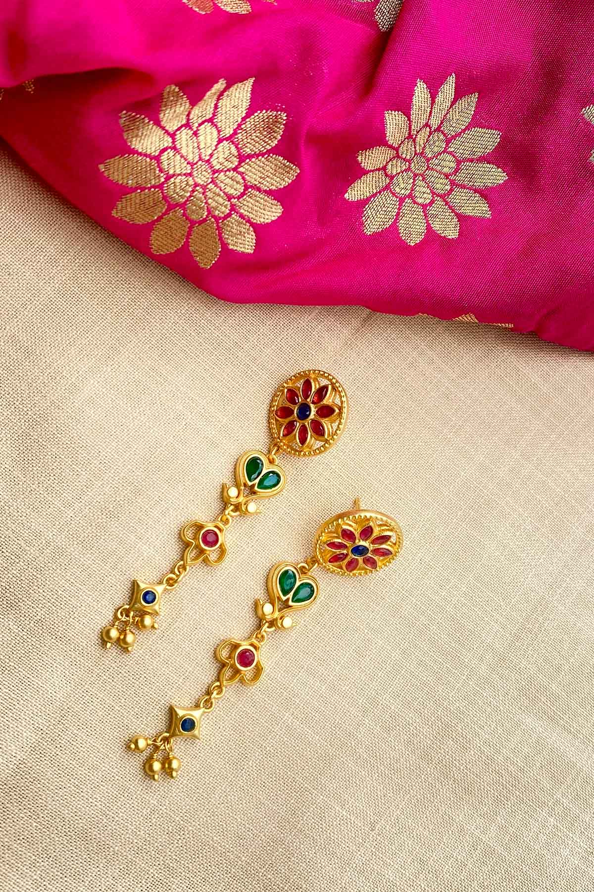 Zariin Melody of Flowers Earrings indian designer wear online shopping melange singapore 