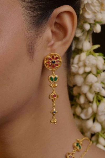 Zariin Melody of Flowers Earrings indian designer wear online shopping melange singapore 