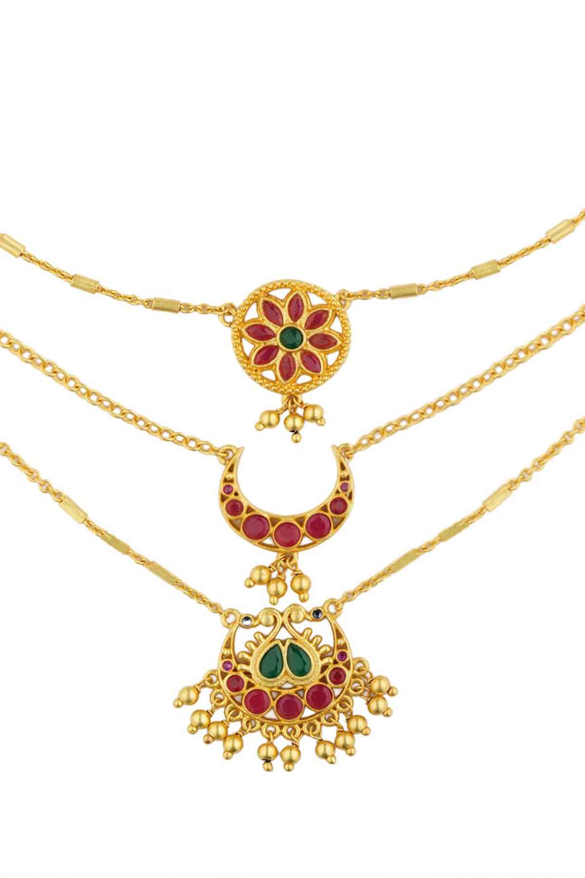 Zariin Moon and Blooms Layered Necklace indian designer wear online shopping melange singapore 