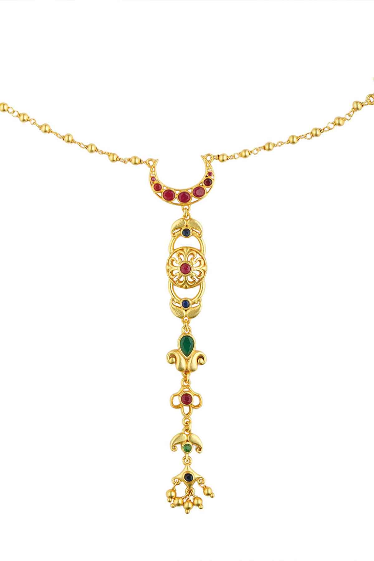 Zariin Moonlit Grace Lariat Necklace indian designer wear online shopping melange singapore 

