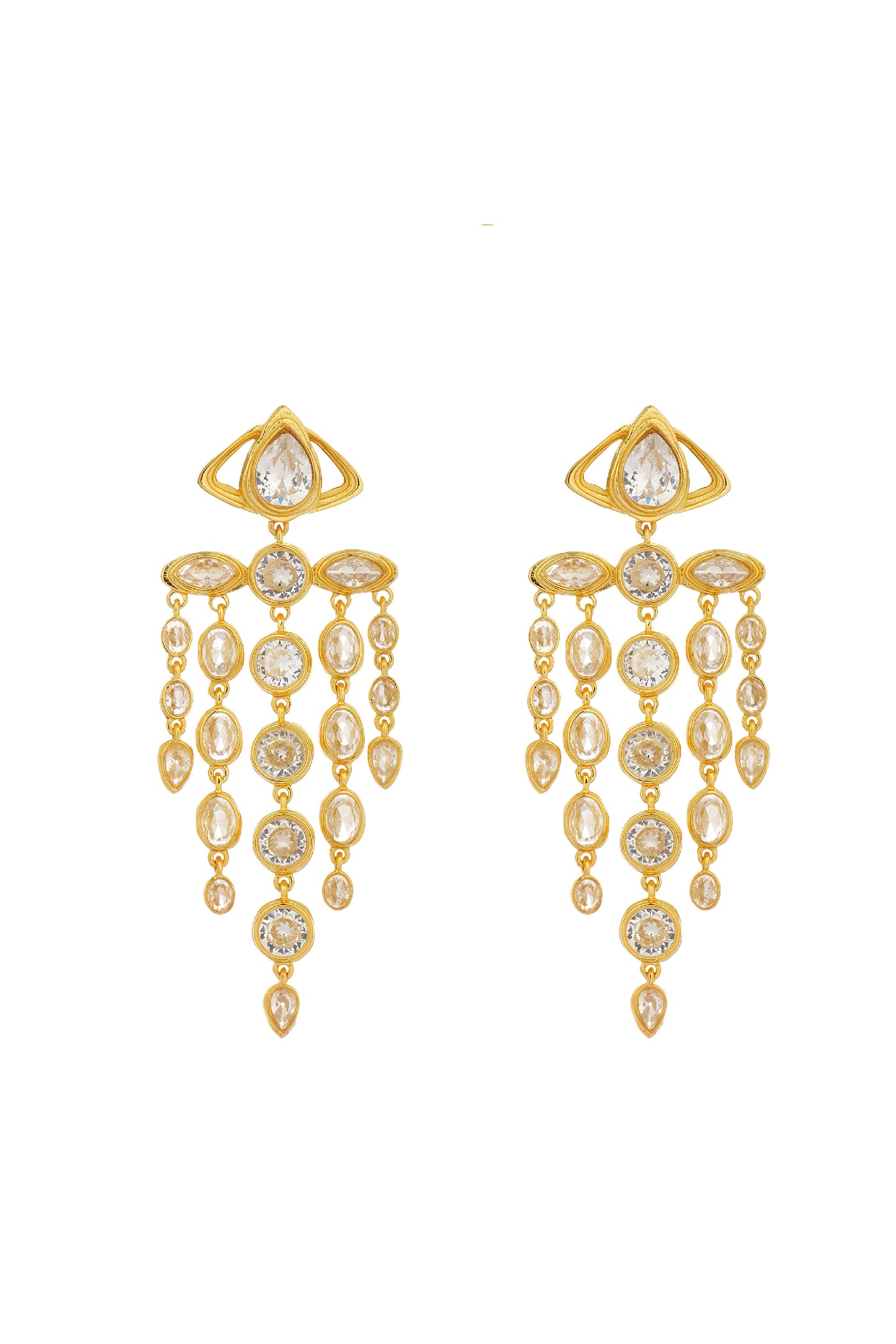 Zariin Star Trail Crystal StatementParty Glitz Crystal Statement Earrings indian designer wear online shopping melange singapore