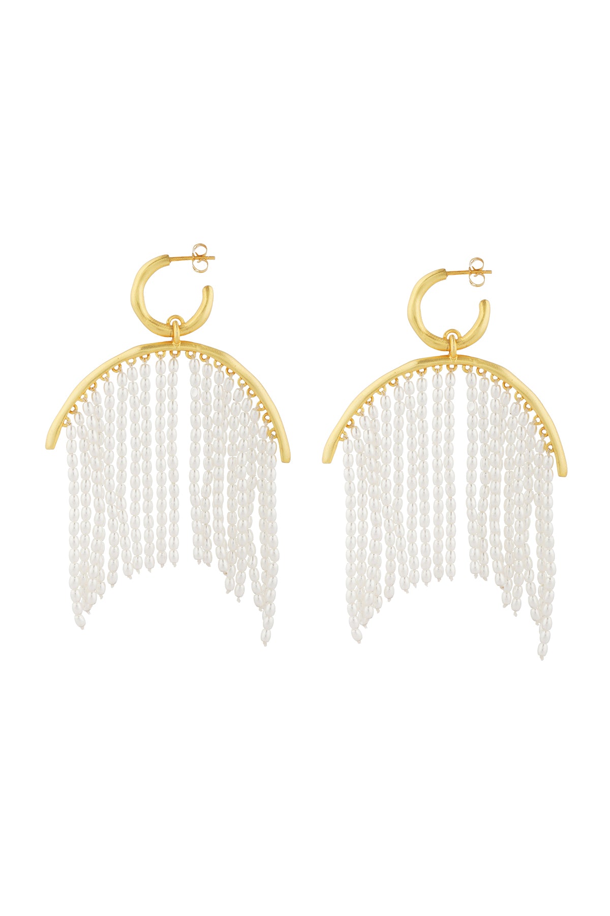 Zariin Pearl Zoned Statement Earrings indian designer wear online shopping melange singapore 
