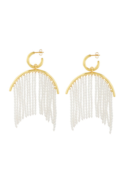 Zariin Pearl Zoned Statement Earrings indian designer wear online shopping melange singapore 