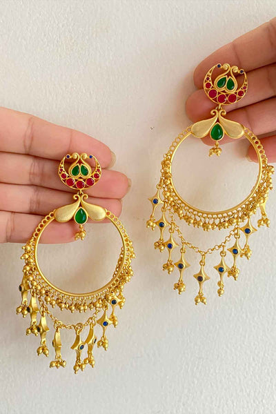 Zariin Poetic Dance Hoop Earrings indian designer wear online shopping melange singapore 
