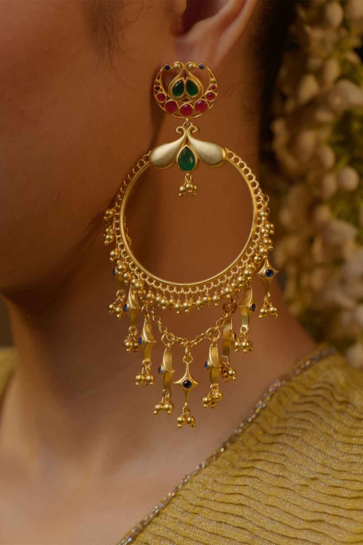 Zariin Poetic Dance Hoop Earrings indian designer wear online shopping melange singapore 
