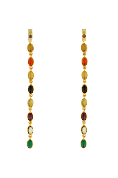 Zariin Power Chain Navratan Earrings jewellery indian designer wear online shopping melange singapore