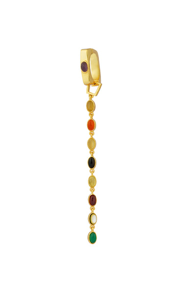 Zariin Power Chain Navratan Earrings jewellery indian designer wear online shopping melange singapore