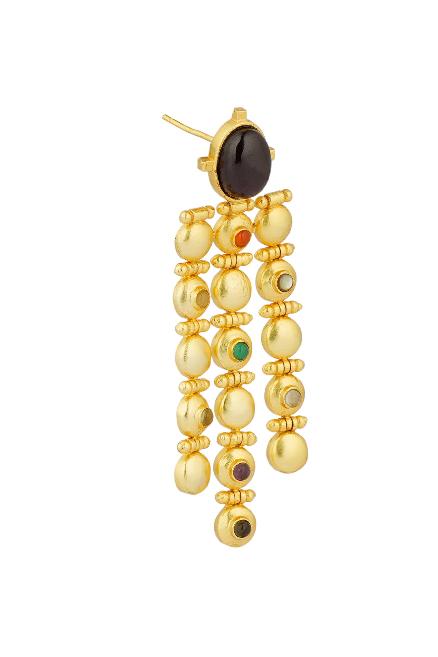 Zariin Power Drops Navratna Statement Earrings jewellery indian designer wear online shopping melange singapore