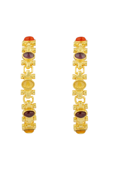 Zariin Power Hoops Navratan Earrings jewellery indian designer wear online shopping melange singapore