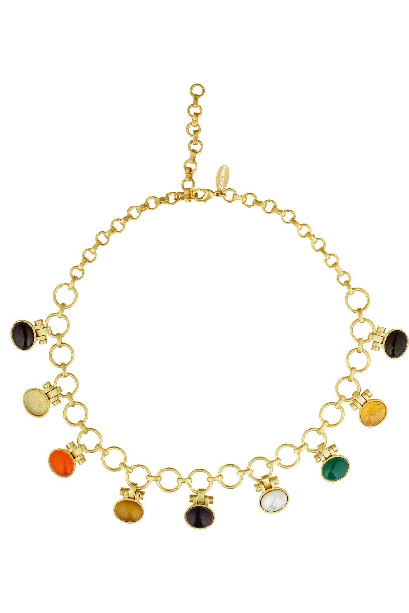 Zariin Power Links Navratan Necklace jewellery indian designer wear online shopping melange singapore