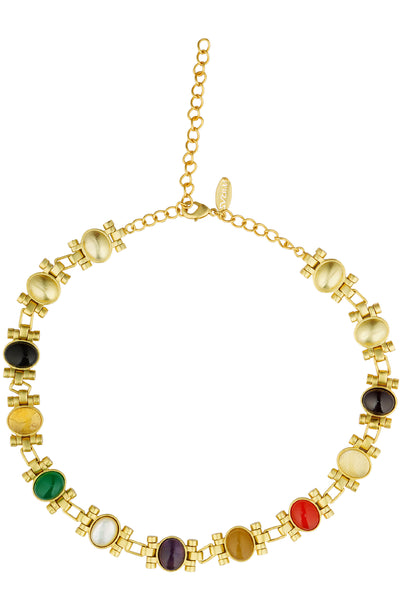 Zariin Power Moves Navratna Choker Necklace jewellery indian designer wear online shopping melange singapore