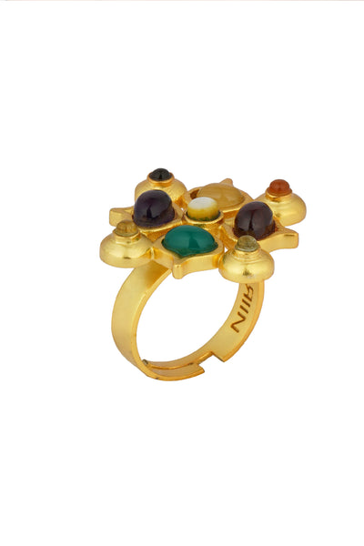 Zariin Power Of Nine Navratan Ring jewellery indian designer wear online shopping melange singapore