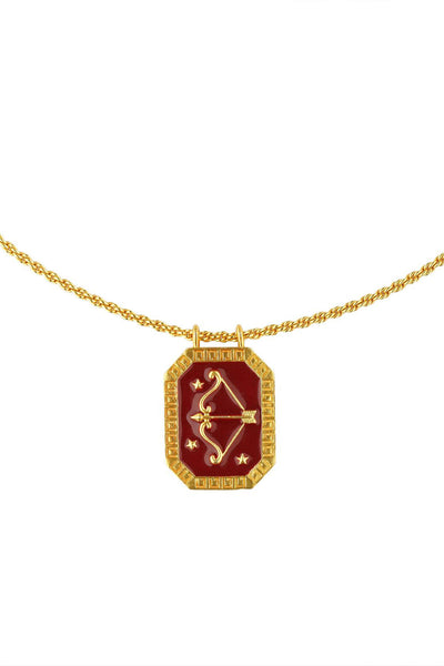 Zariin Sagittarius Zodiac Tablet Reversible Necklace with Blue Topaz indian designer wear online shopping melange singapore 