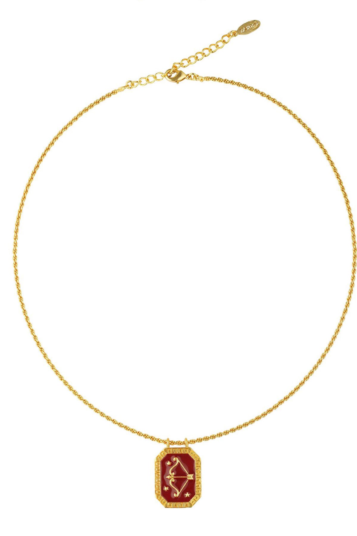 Zariin Sagittarius Zodiac Tablet Reversible Necklace with Blue Topaz indian designer wear online shopping melange singapore 