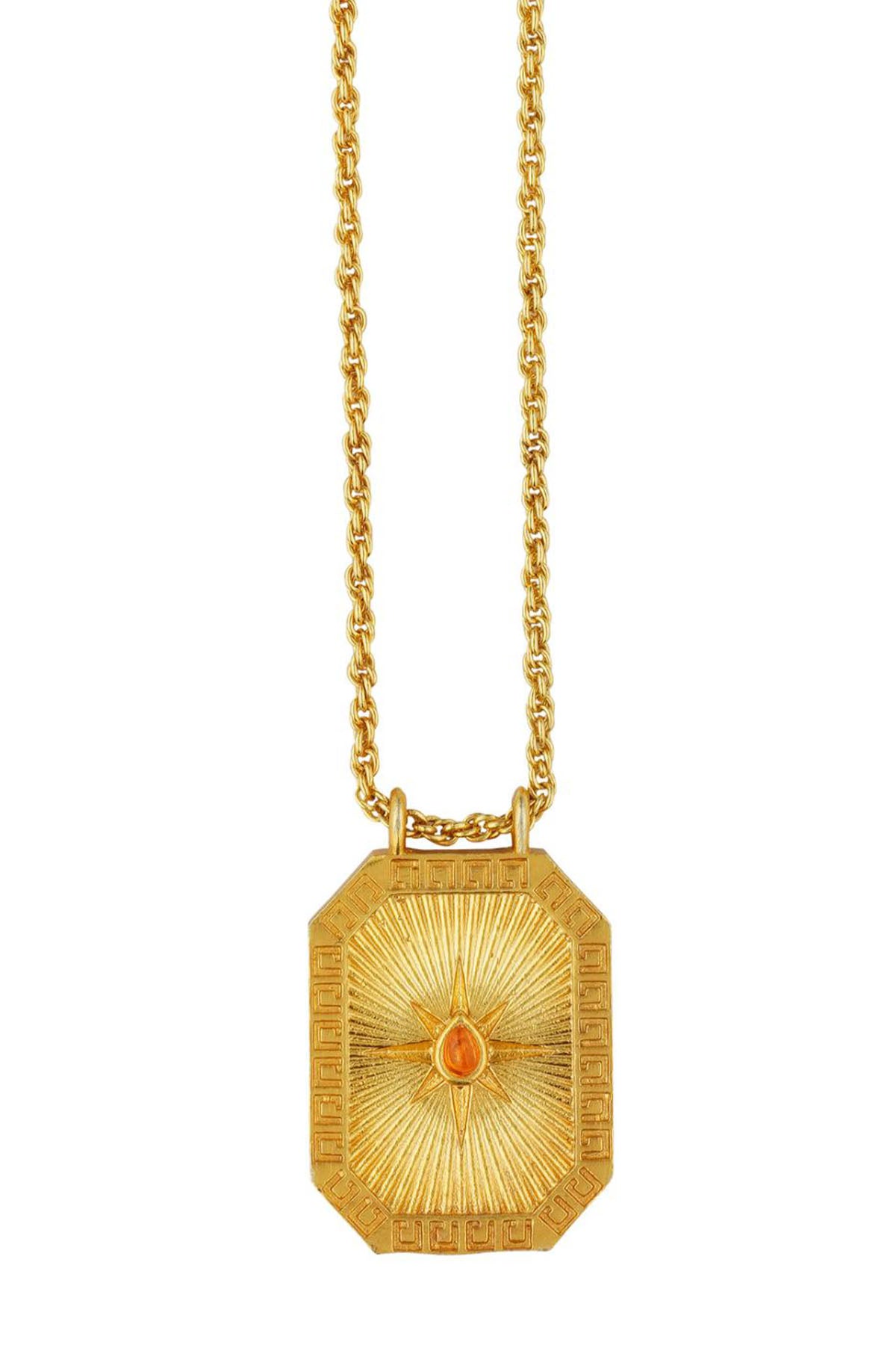 Zariin Scorpio Zodiac Tablet Reversible Necklace With Citrine indian designer wear online shopping melange singapore 