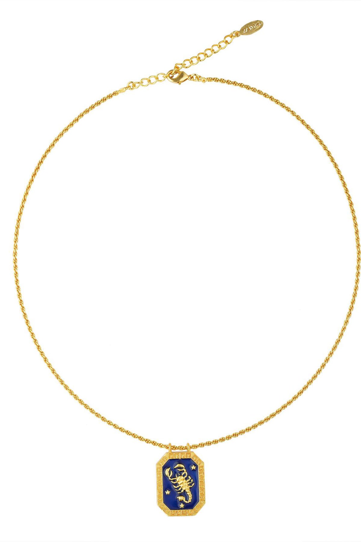 Zariin Scorpio Zodiac Tablet Reversible Necklace With Citrine indian designer wear online shopping melange singapore 