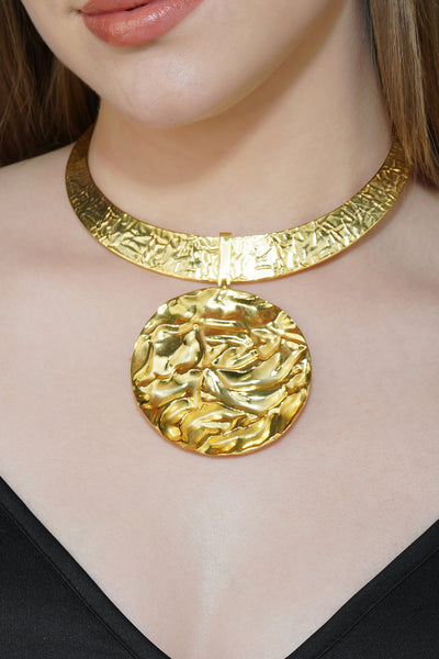 Zariin Spotlight Loving Crushed Metal Choker Necklace indian designer wear online shopping melange singapore