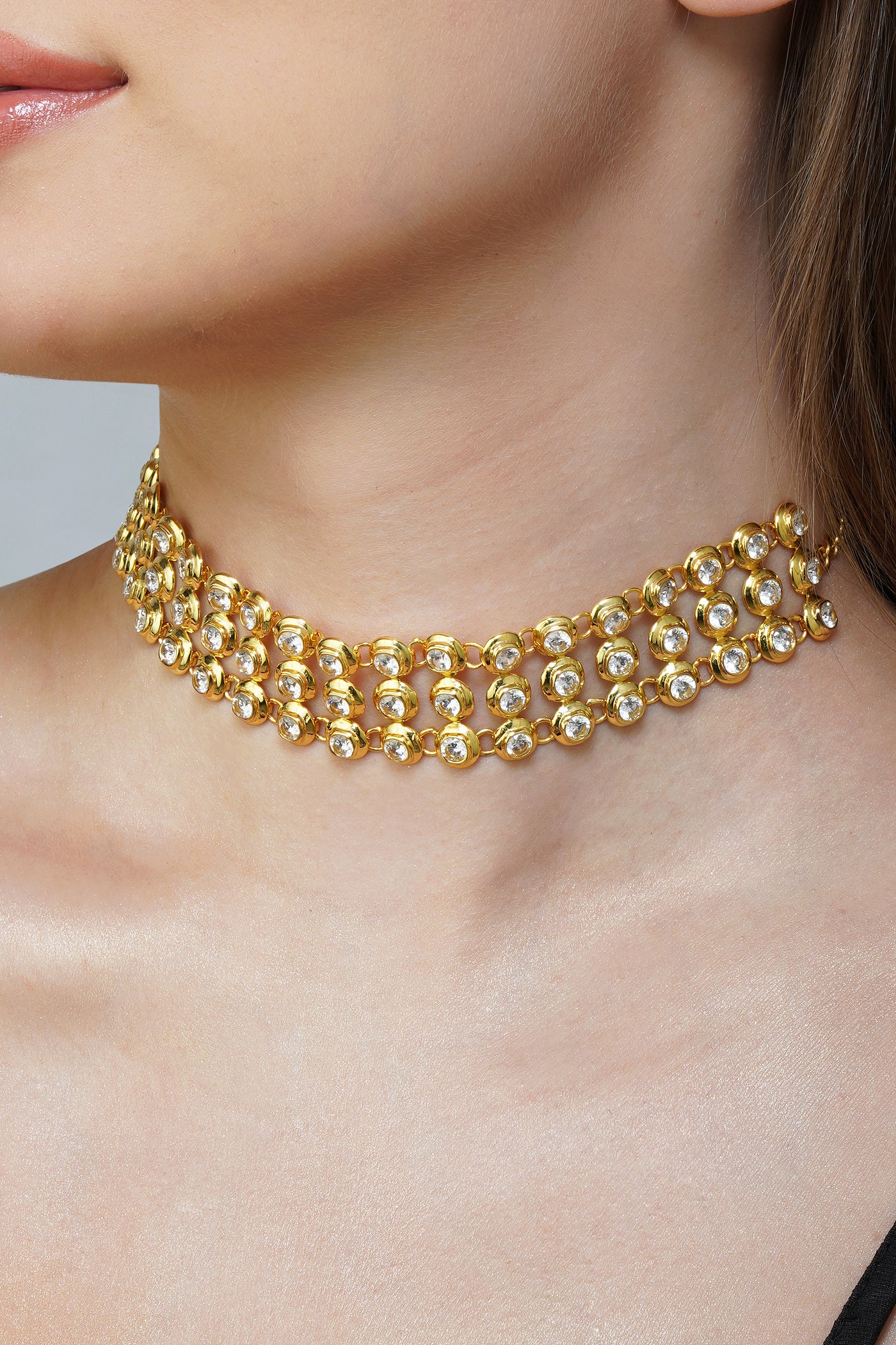 Zariin Star Trail Crystal Choker Necklace indian designer wear online shopping melange singapore