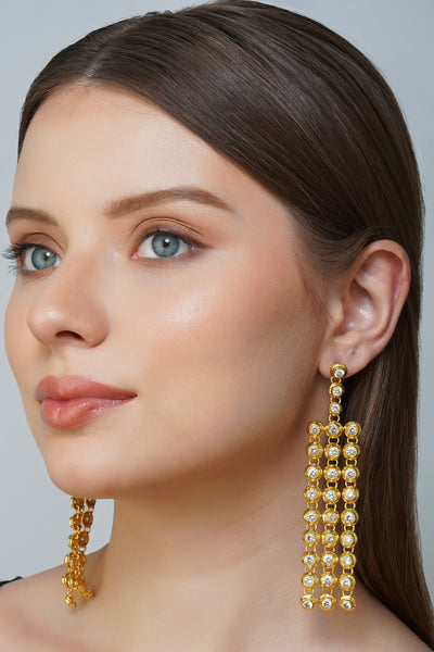 Zariin Star Trail Crystal Statement Earrings indian designer wear online shopping melange singapore