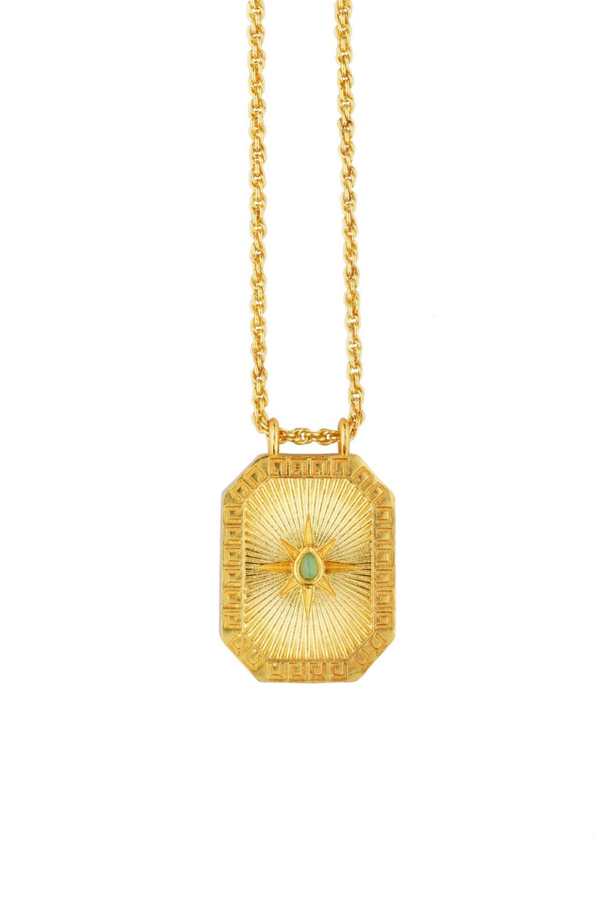 Zariin Taurus Zodiac Tablet Reversible Necklace with Chrysoprase  indian designer wear online shopping melange singapore 
