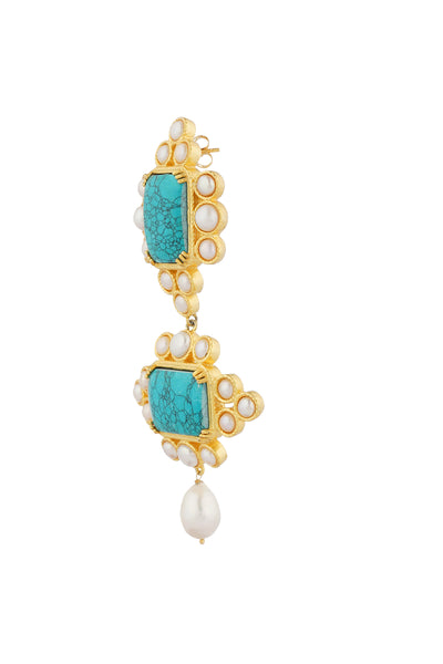 Zariin Travel Blues Statement Earrings indian designer wear online shopping melange singapore 