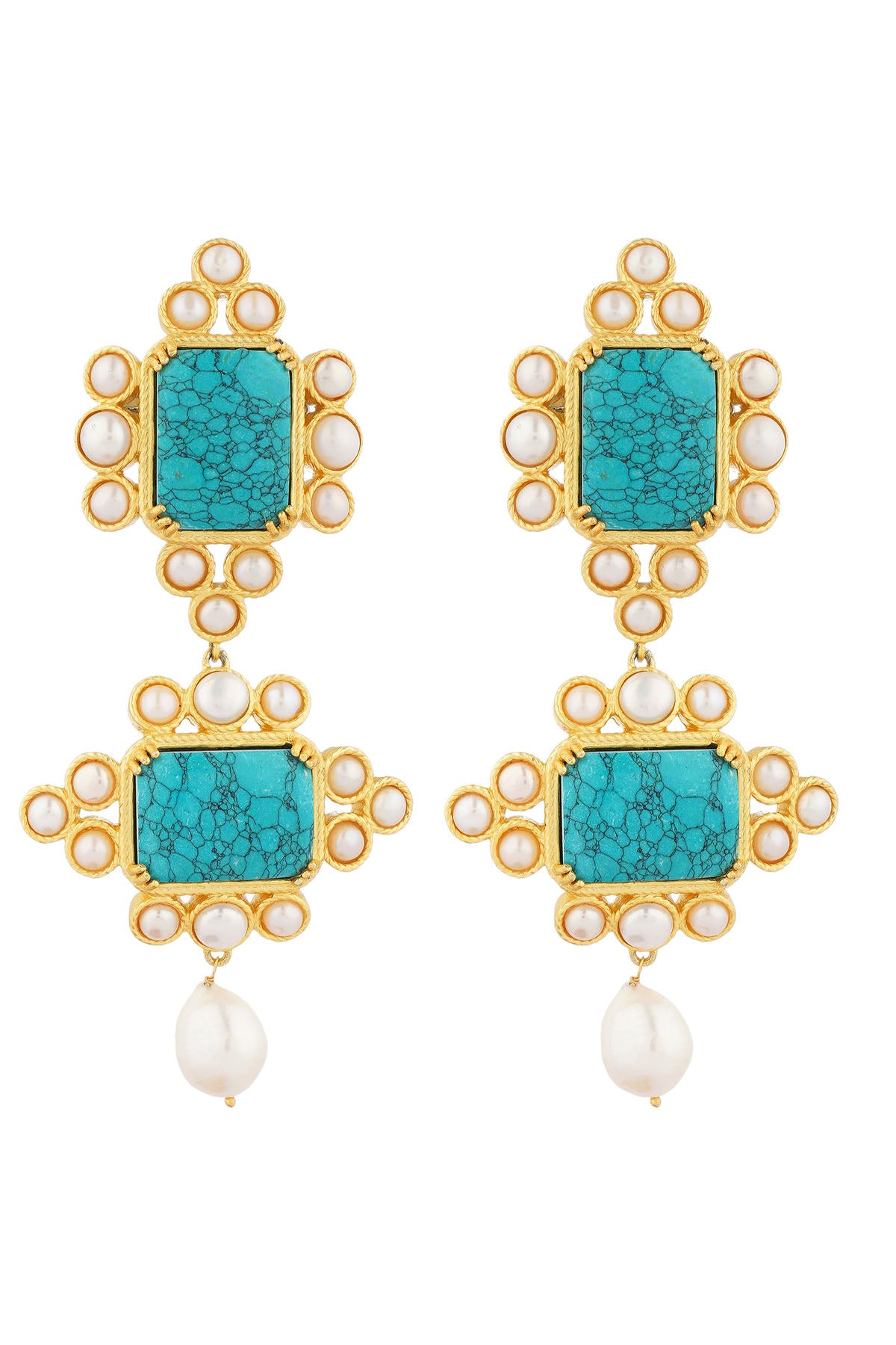 Zariin Travel Blues Statement Earrings indian designer wear online shopping melange singapore 