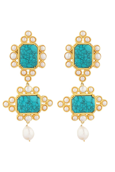 Zariin Travel Blues Statement Earrings indian designer wear online shopping melange singapore 