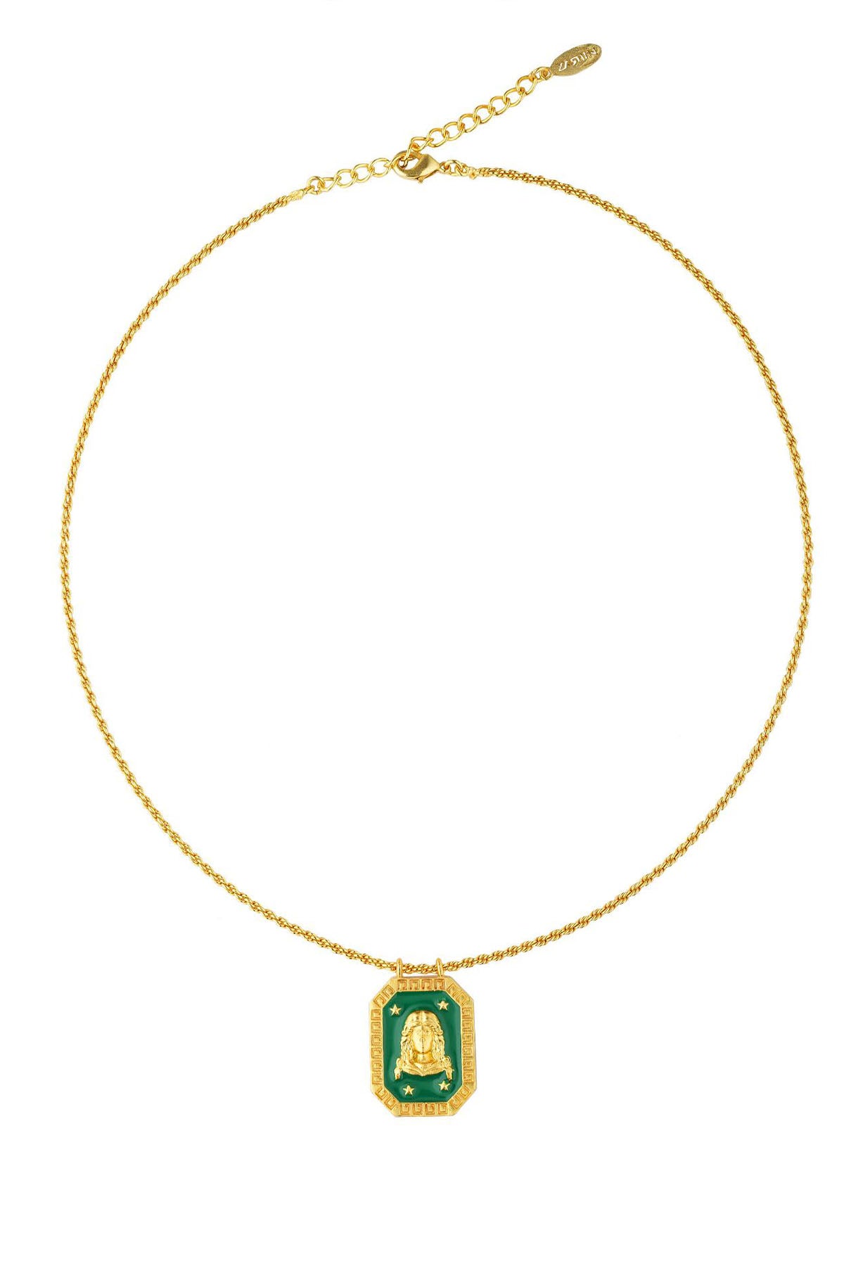 Zariin Virgo Zodiac Tablet Reversible Necklace with Lapis Lazuli indian designer wear online shopping melange singapore 