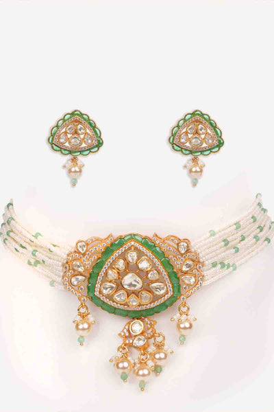 Zevar Choker With Matching Earrings indian designer wear online shopping melange singapore 