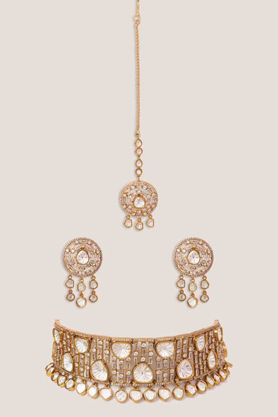 Zevar Choker With Matching Earrings indian designer wear online shopping melange singapore 