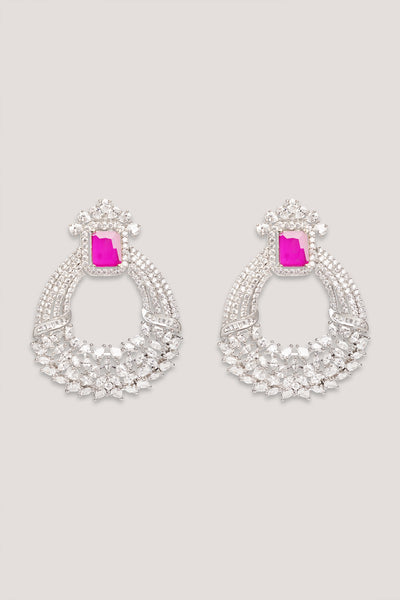 Zevar Classic And Elegant Pair Of Diamond Earrings Pink indian designer wear online shopping melange singapore