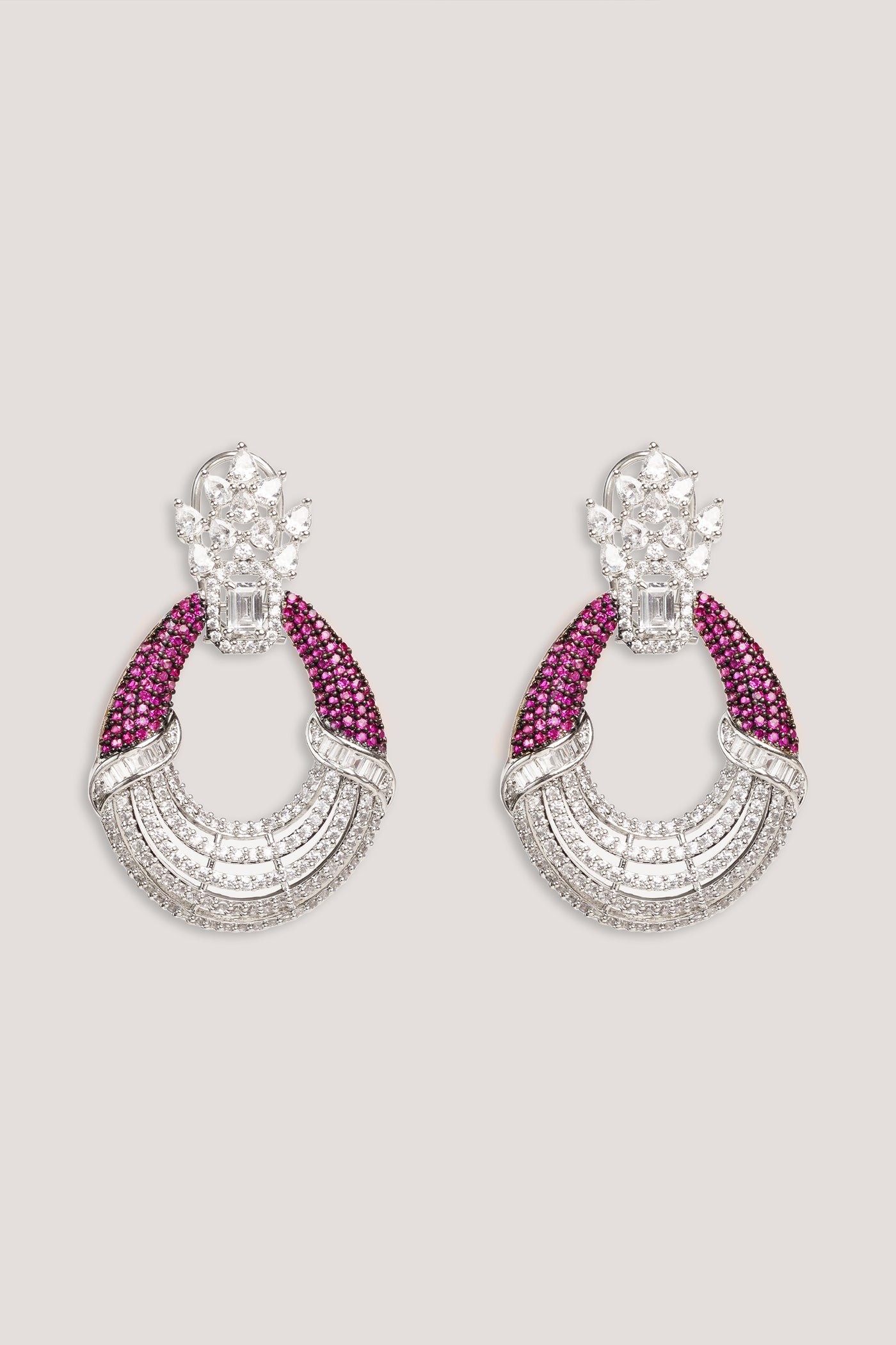 Zevar Classic And Elegant Pair Of Diamond Earrings Purple indian designer wear online shopping melange singapore