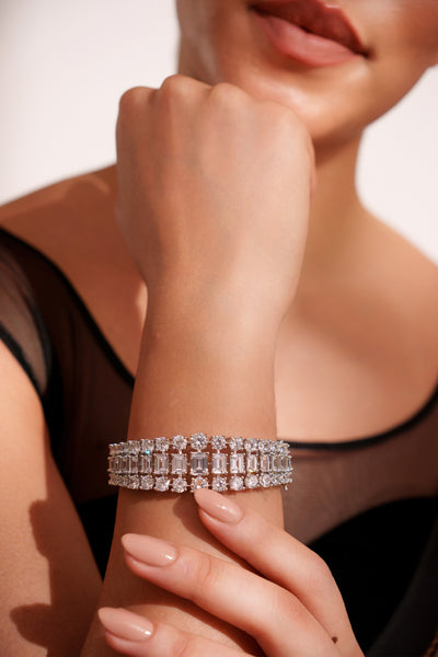 Zevar Classic And Stylish Diamond Kada White indian designer wear online shopping melange singapore