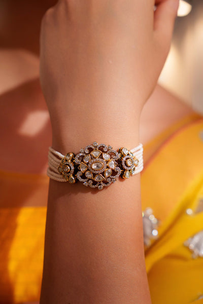 Zevar Classy And Stylish Kundan Bracelet indian designer wear online shopping melange singapore