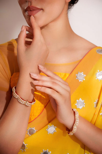 Zevar Classy And Stylish Kundan Pair Of Bangles indian designer wear online shopping melange singapore