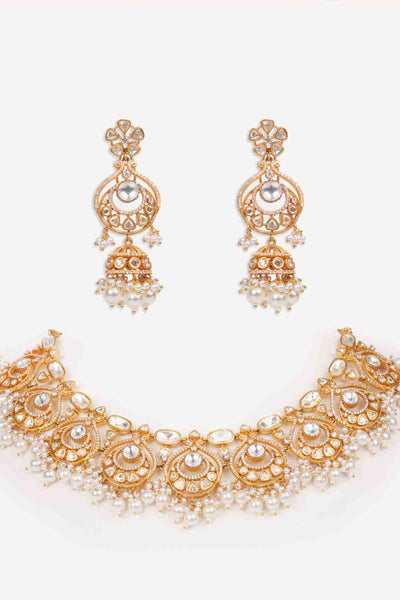 Zevar Classy Moissanite Necklace Set indian designer wear online shopping melange singapore 