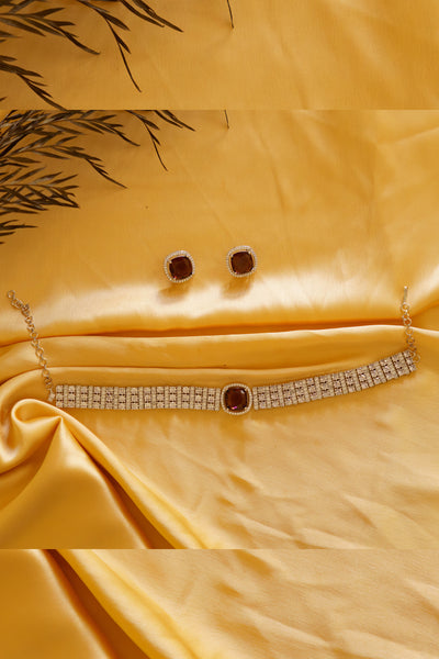Zevar DweshDaisy Choker Necklace Set indian designer wear online shopping melange singapore